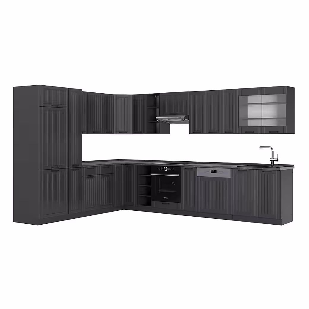 Vicco Winkelküche Fame-Line, Goldkraft Eiche/Anthrazit, 347 x 257 cm, AP Anthrazit – Bild 11