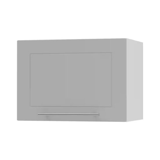 Feldmann-Wohnen Klapphängeschrank Kvantum (W4B/50, 1 Klappe mit Gasdruckdämpfer, innen 1 Fach, 1-St., moderne Matt-Optik, dekorative Fräsungen, B/T/H 50x32,5x36cm) Grau / Weiß Matt – Bild 4