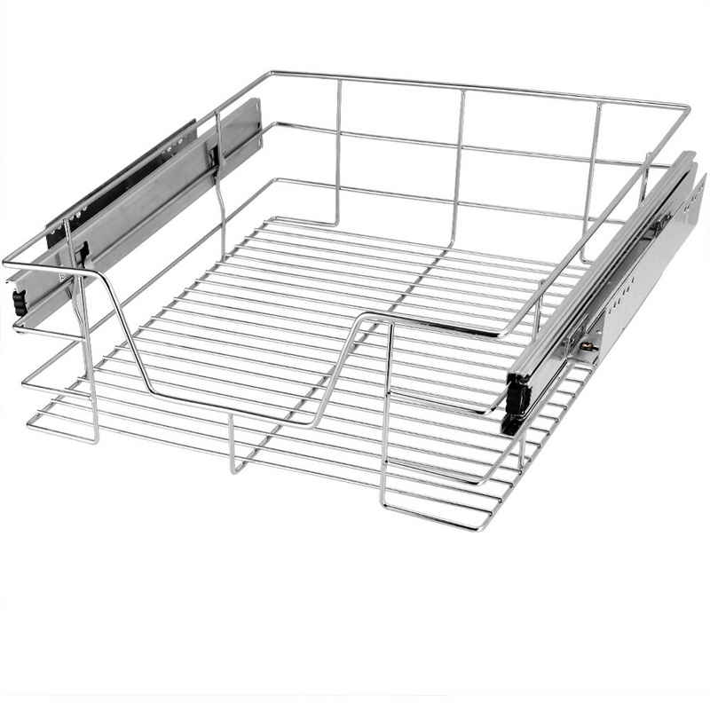 Casaria Schubkasten, 50 cm Verchromt 25kg Belastbar Korbauszug Vollauszug Montagematerial – Bild 1
