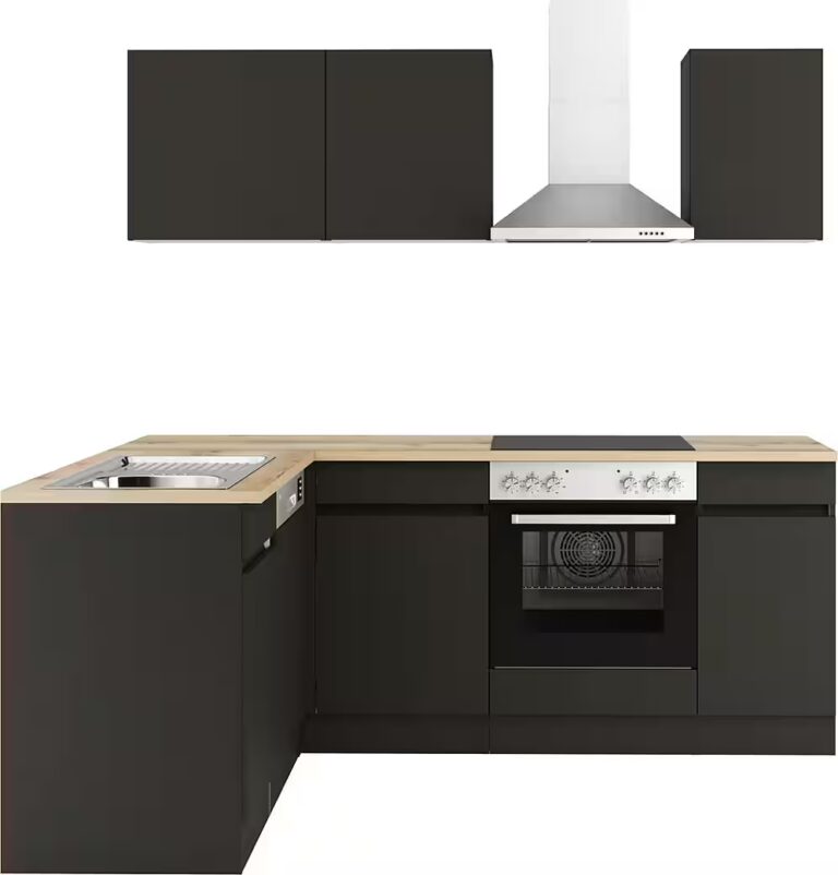 OPTIFIT Küchenzeile Roth, Stellmaße 210x175 cm,wahlweise mit E-Geräten, Push-to-Open-Funktion