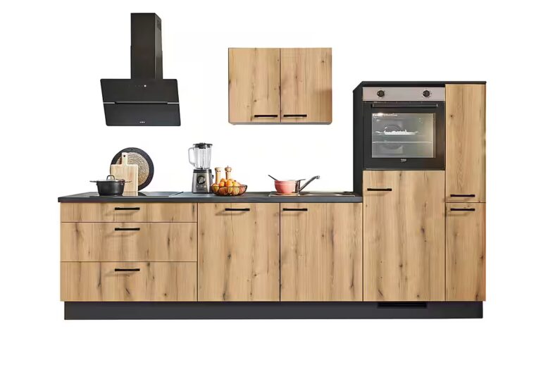pino Küchenzeile Stockholm, individuell anpassbar, gratis Küchenplanung mit Profis, (Breite 280cm), vormontiert, wahlw. mit E-Geräten, Preis inkl. Lieferung & Montage