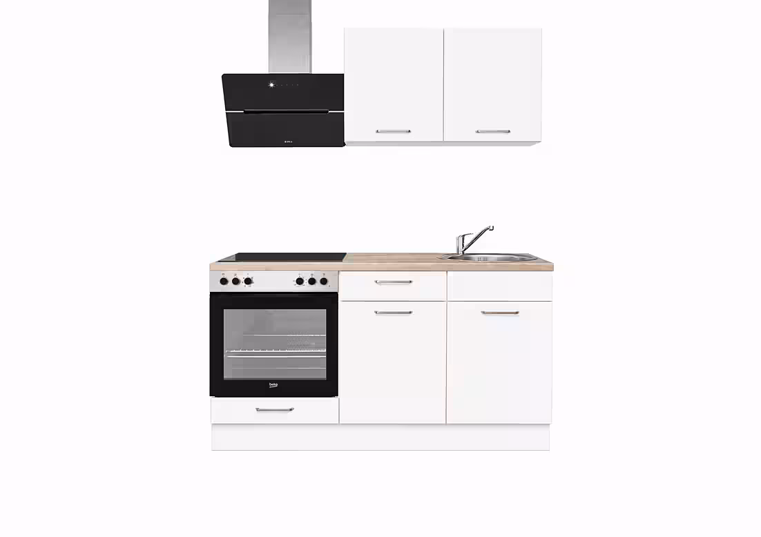 pino Küchenzeile Auxerre, individuell anpassbar, gratis Küchenplanung mit Profis, (Breite 160cm), vormontiert, wahlw. mit E-Geräten, Preis inkl. Lieferung – Bild 2