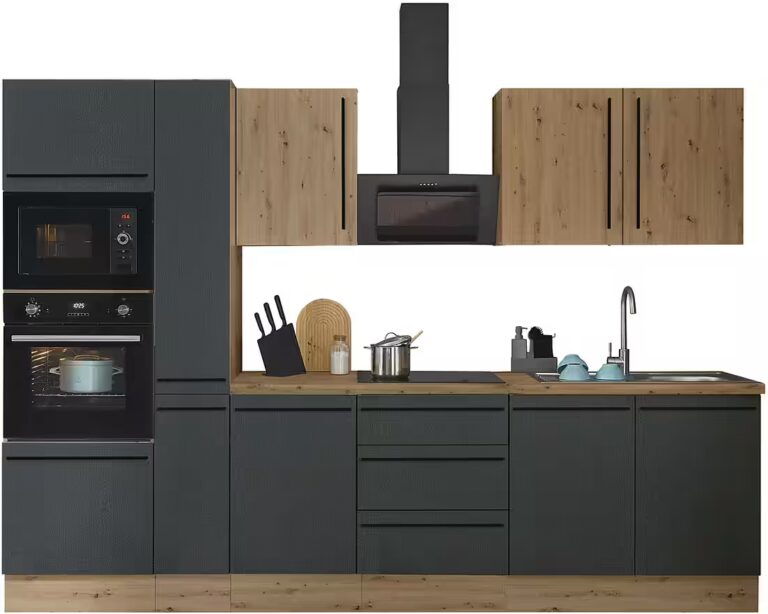 KOCHSTATION Küchenzeile Florida, Breite 300 cm, wahlweise mit E-Geräten,Softclose für Türen/Schubkästen