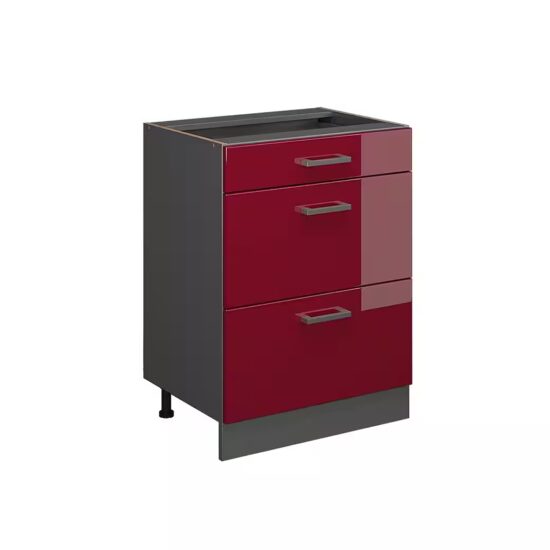 Vicco Unterschrank R-Line, Weiß Hochglanz/Weiß, 60 mit Schubladen, ohne Arbeitsplatte (1-St) – Bild 5