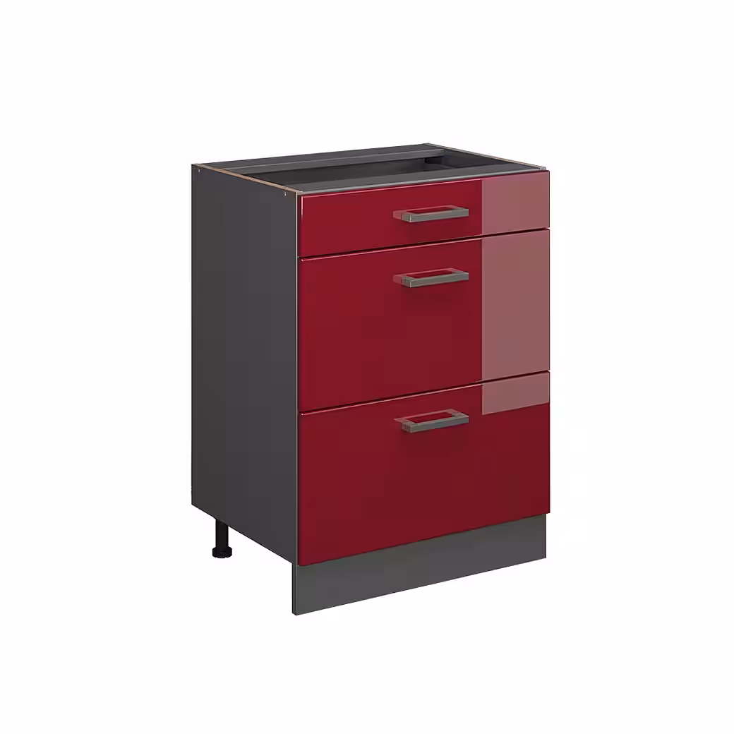 Vicco Unterschrank R-Line, Weiß Hochglanz/Weiß, 60 mit Schubladen, ohne Arbeitsplatte (1-St) – Bild 5