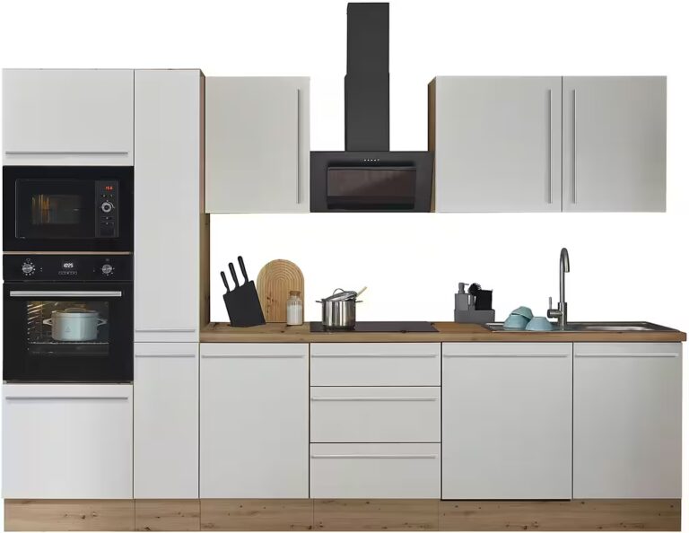 KOCHSTATION Küchenzeile Florida, Breite 370 cm, wahlweise mit E-Geräten,Softclose für Türen/Schubkästen