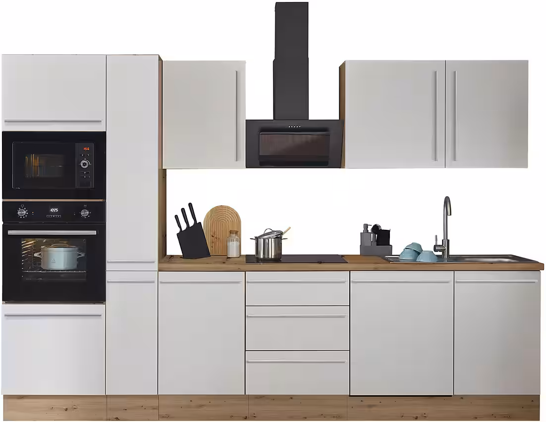 KOCHSTATION Küchenzeile Florida, Breite 370 cm, wahlweise mit E-Geräten,Softclose für Türen/Schubkästen – Bild 3