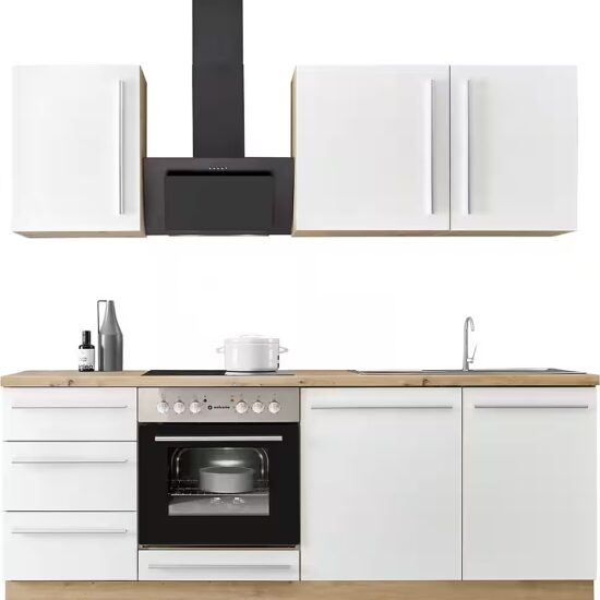KOCHSTATION Küchenzeile KS-Florida mit 38mm starker Arbeitsplatte, Breite 220 cm, wahlweise mit E-Geräten, Soft-Close-Funktion – Bild 3
