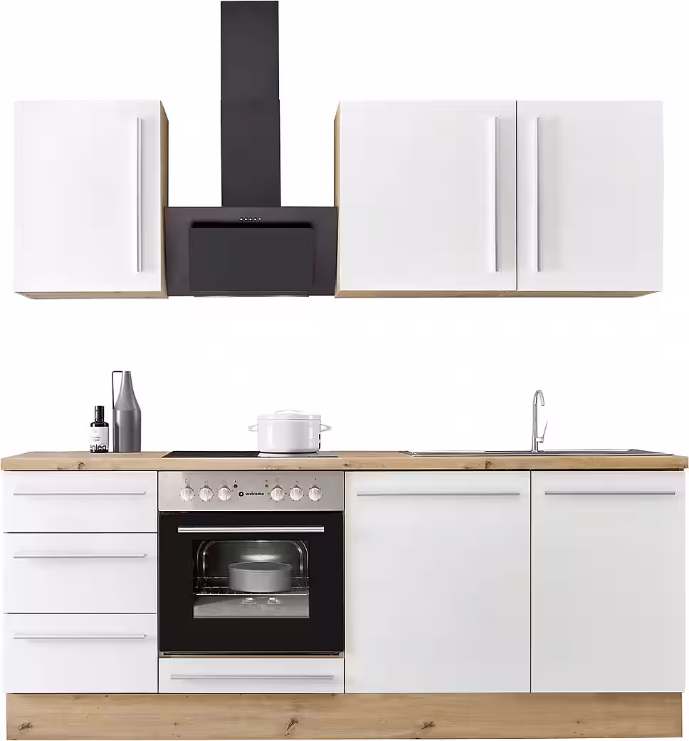 KOCHSTATION Küchenzeile KS-Florida mit 38mm starker Arbeitsplatte, Breite 220 cm, wahlweise mit E-Geräten, Soft-Close-Funktion – Bild 9