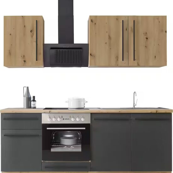 KOCHSTATION Küchenzeile KS-Florida mit 38mm starker Arbeitsplatte, Breite 210 cm, wahlweise mit E-Geräten, Soft-Close-Funktion – Bild 9