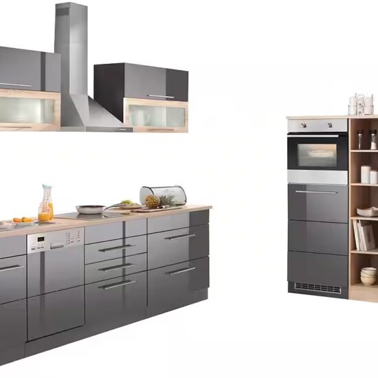 KOCHSTATION Küchenzeile KS-Wien, Breite 440 cm, wahlweise mit E-Geräten und Induktion – Bild 2