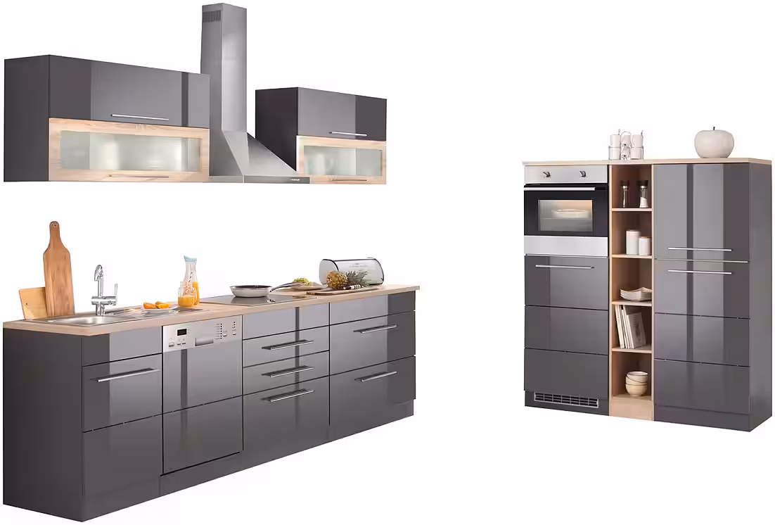 KOCHSTATION Küchenzeile KS-Wien, Breite 440 cm, wahlweise mit E-Geräten und Induktion – Bild 2
