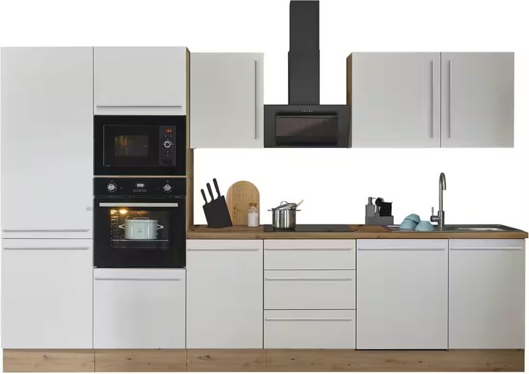 KOCHSTATION Küchenzeile Florida, Breite 340 cm, wahlweise mit E-Geräten,Softclose für Türen/Schubkästen