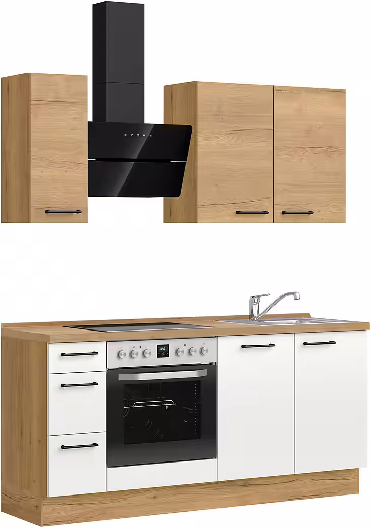 nobilia® Küchenzeile "MIAMI", NEU: individuell anpassbar mit gratis Profi-Beratung, vormontiert, Breite 180 cm, Ausrichtung wählbar, wahlw. mit E-Geräten