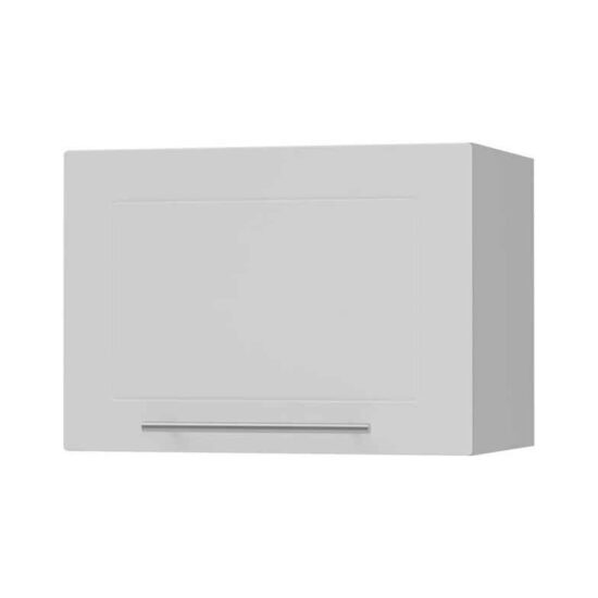 Feldmann-Wohnen Klapphängeschrank Kvantum (W4B/50, 1 Klappe mit Gasdruckdämpfer, innen 1 Fach, 1-St., moderne Matt-Optik, dekorative Fräsungen, B/T/H 50x32,5x36cm) Grau / Weiß Matt – Bild 1