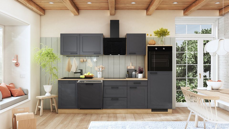 Flex-Well Küche Verona, wahlweise mit E-Geräten und Spüle in edelstahl oder schwarz – Bild 2
