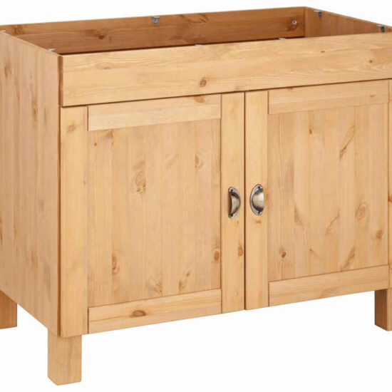 Home affaire Spülenschrank Oslo 100 cm breit, inklusive Einbauspüle aus Edelstahl, aus Kiefer – Bild 1