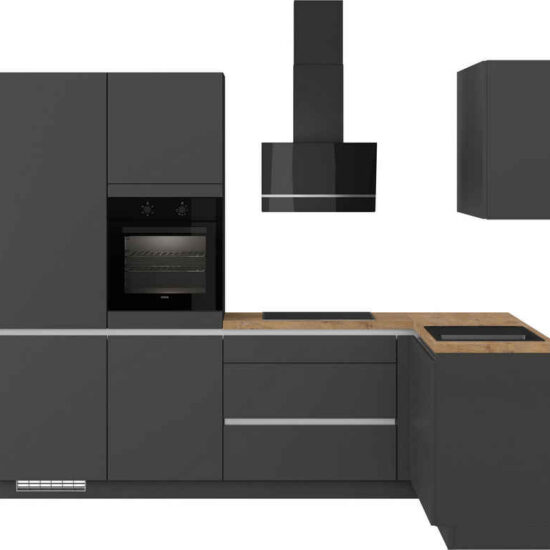 IMPULS KÜCHEN Winkelküche "Dublin", Anti Fingerprint Oberfläche, Schubkästen mit Soft-Close, vormontiert, wahlweise mit E-Geräten, mit Vollauszug, Breite 460 cm – Bild 1