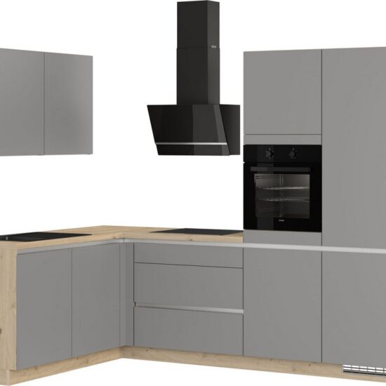 IMPULS KÜCHEN Winkelküche "Dublin", Anti Fingerprint Oberfläche, Schubkästen mit Soft-Close, vormontiert, wahlweise mit E-Geräten, mit Vollauszug, Breite 460 cm – Bild 3