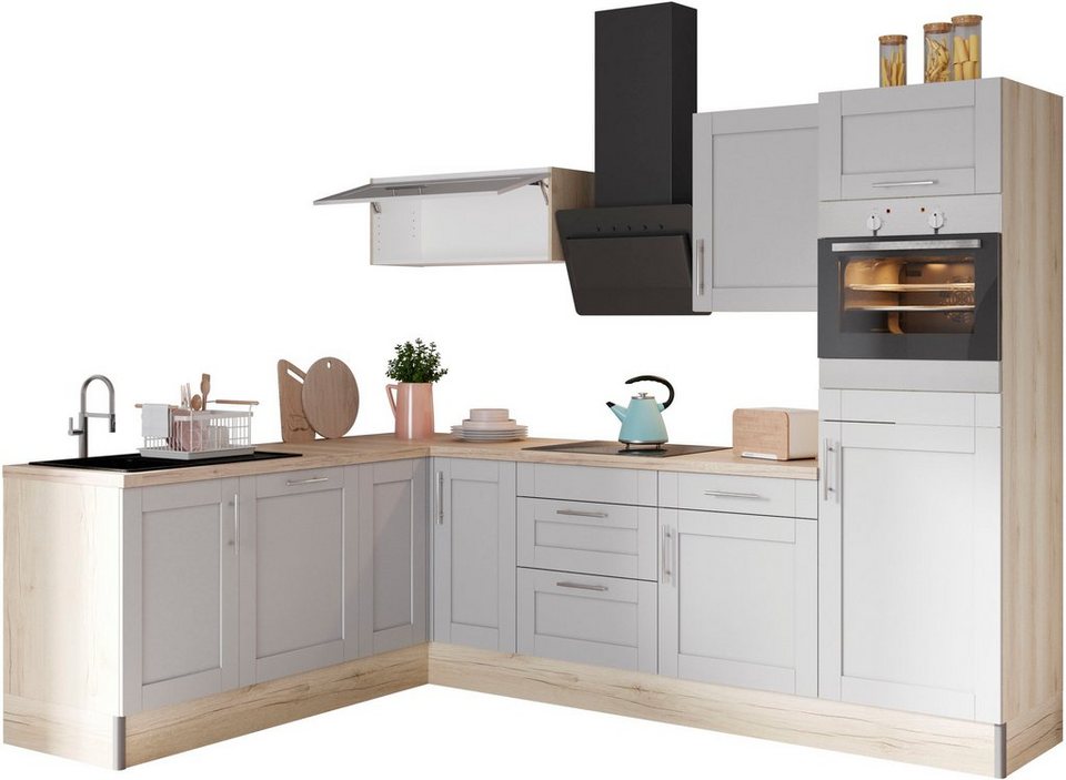 KOCHSTATION Küche KS-Ahus, 200 x 270 cm breit, wahlweise mit E-Geräten, Soft Close Funktion – Bild 1