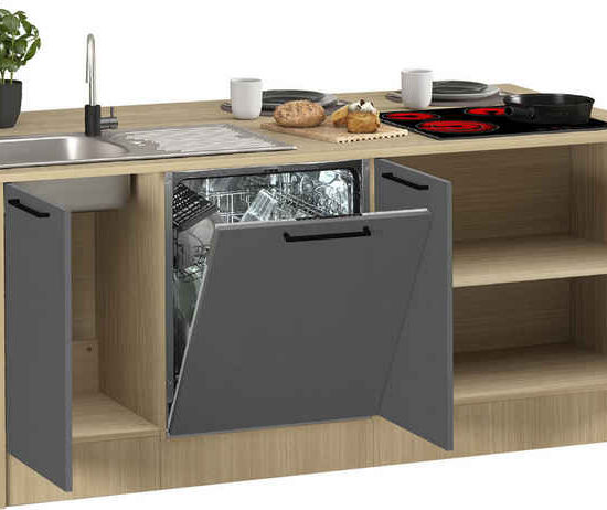 KOCHSTATION Kücheninsel KS-Luna Breite 200 cm, Höhe 90 cm, Breite 200 cm, wahlweise mit Hanseatic-E-Geräten – Bild 1