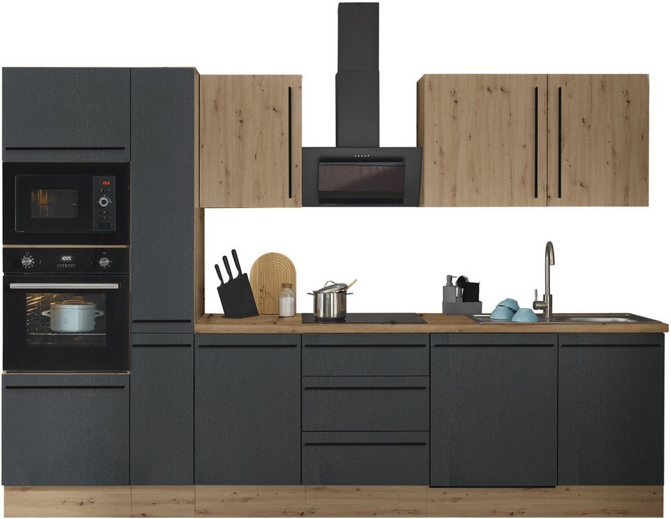 KOCHSTATION Küchenzeile Florida, Breite 310 cm, wahlweise mit E-Geräten,Softclose für Türen/Schubkästen – Image 1