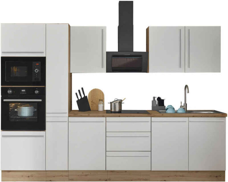 KOCHSTATION Küchenzeile Florida, Breite 300 cm, wahlweise mit E-Geräten,Softclose für Türen/Schubkästen