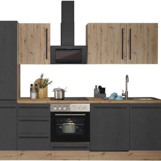 KOCHSTATION Küchenzeile Florida, Breite 250 cm, wahlweise mit E-Geräten,Softclose für Türen/Schubkästen – Bild 1