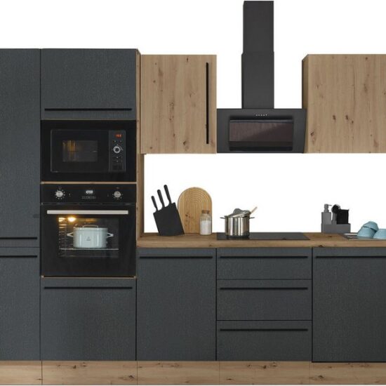 KOCHSTATION Küchenzeile Florida, Breite 370 cm, wahlweise mit E-Geräten,Softclose für Türen/Schubkästen – Bild 1