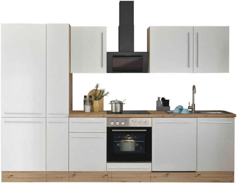 KOCHSTATION Küchenzeile Florida, Breite 310 cm, wahlweise mit E-Geräten,Softclose für Türen/Schubkästen