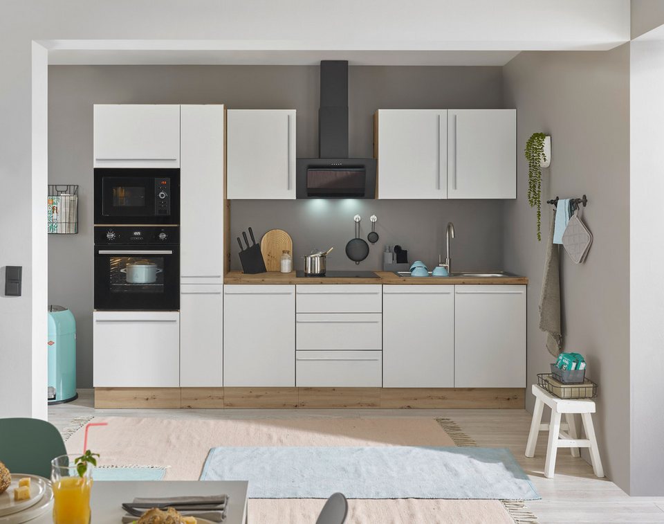 KOCHSTATION Küchenzeile Florida, Breite 300 cm, wahlweise mit E-Geräten,Softclose für Türen/Schubkästen – Bild 2