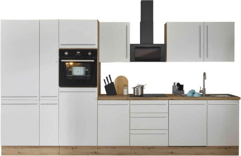 KOCHSTATION Küchenzeile Florida, Breite 310 cm, wahlweise mit E-Geräten,Softclose für Türen/Schubkästen