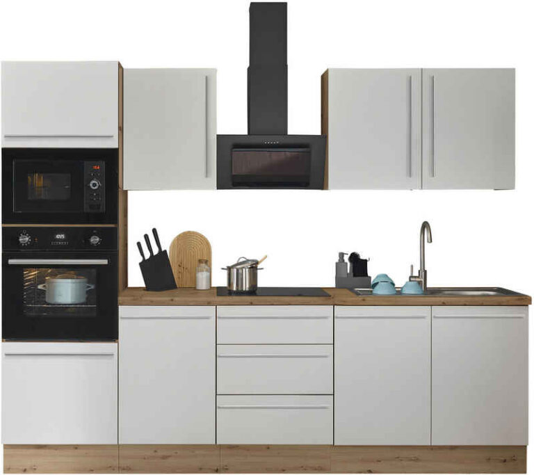 KOCHSTATION Küchenzeile Florida, Breite 310 cm, wahlweise mit E-Geräten,Softclose für Türen/Schubkästen