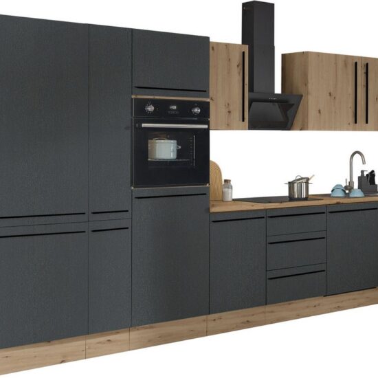 KOCHSTATION Küchenzeile Florida, Breite 370 cm, wahlweise mit E-Geräten,Softclose für Türen/Schubkästen – Bild 6