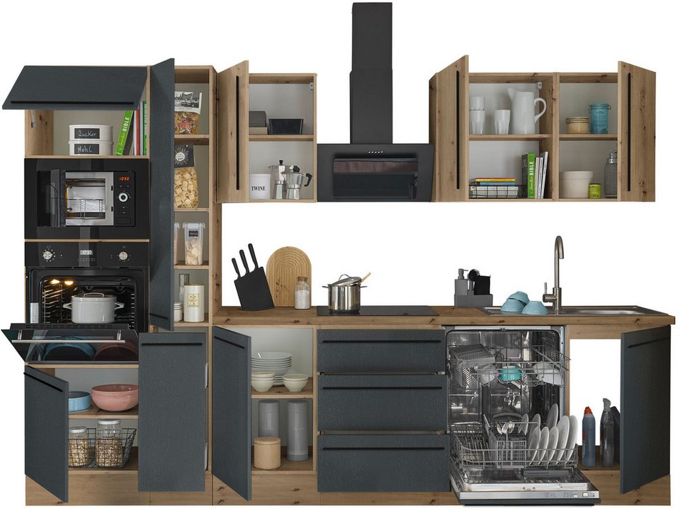 KOCHSTATION Küchenzeile Florida, Breite 310 cm, wahlweise mit E-Geräten,Softclose für Türen/Schubkästen – Image 7
