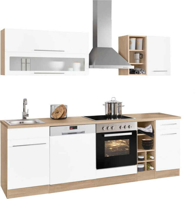 KOCHSTATION Küchenzeile KS-Eton, mit E-Geräten, Breite 240 cm
