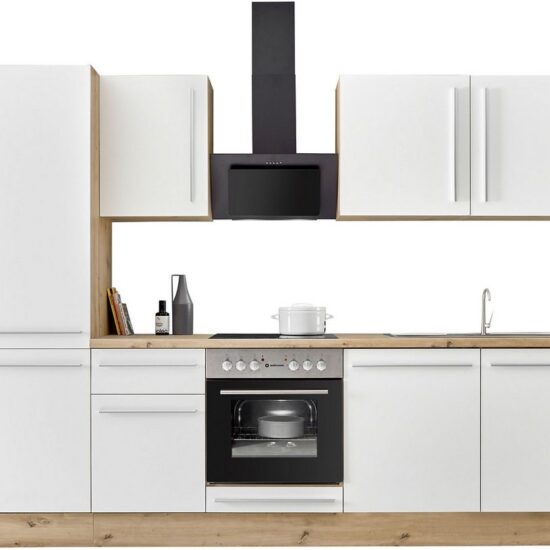 KOCHSTATION Küchenzeile KS-Florida mit 38mm starker Arbeitsplatte, Breite 280 cm, wahlweise mit E-Geräten, Soft-Close-Funktion – Bild 1