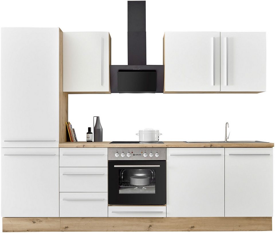 KOCHSTATION Küchenzeile KS-Florida mit 38mm starker Arbeitsplatte, Breite 280 cm, wahlweise mit E-Geräten, Soft-Close-Funktion – Bild 1