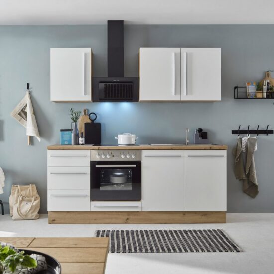 KOCHSTATION Küchenzeile KS-Florida mit 38mm starker Arbeitsplatte, Breite 210 cm, wahlweise mit E-Geräten, Soft-Close-Funktion – Bild 2