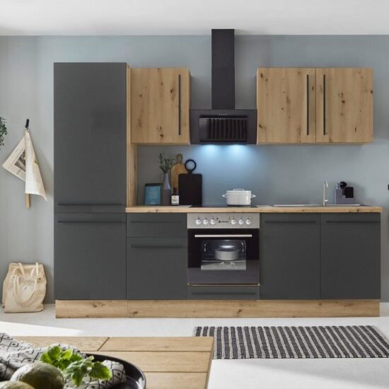 KOCHSTATION Küchenzeile KS-Florida mit 38mm starker Arbeitsplatte, Breite 270 cm, wahlweise mit E-Geräten, Soft-Close-Funktion – Bild 2