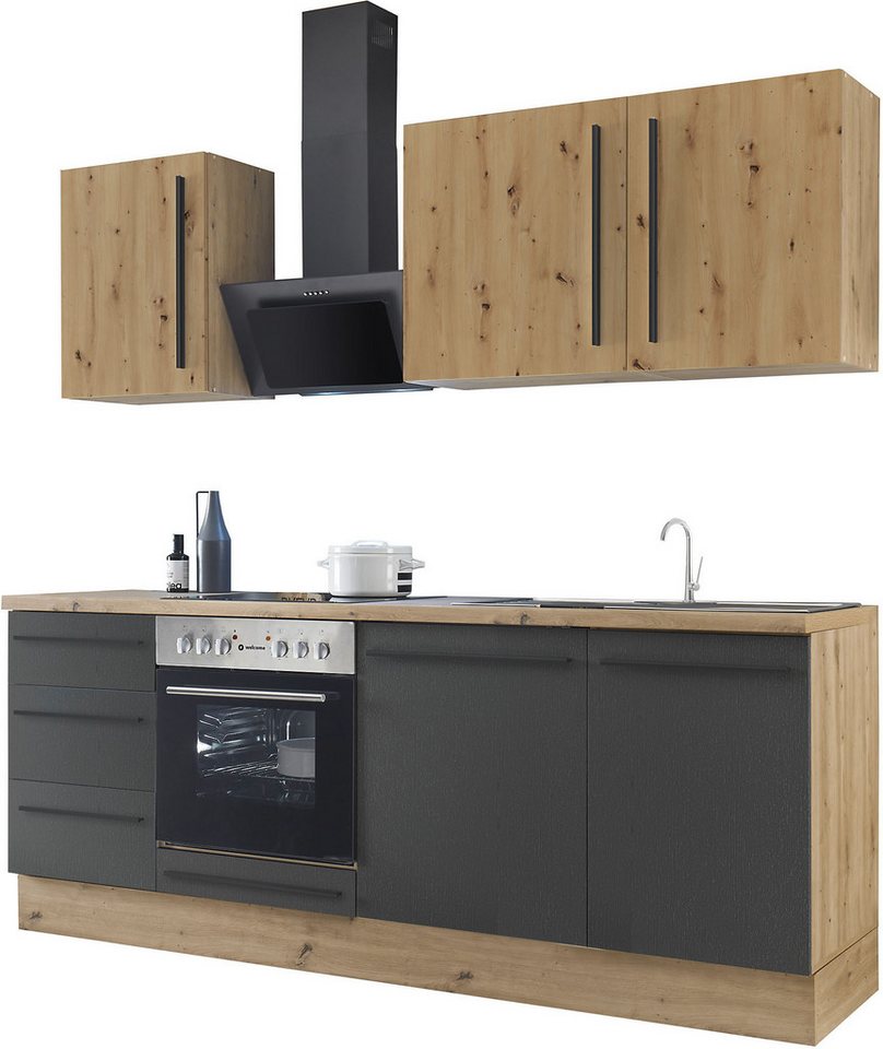 KOCHSTATION Küchenzeile KS-Florida mit 38mm starker Arbeitsplatte, Breite 220 cm, wahlweise mit E-Geräten, Soft-Close-Funktion – Bild 4