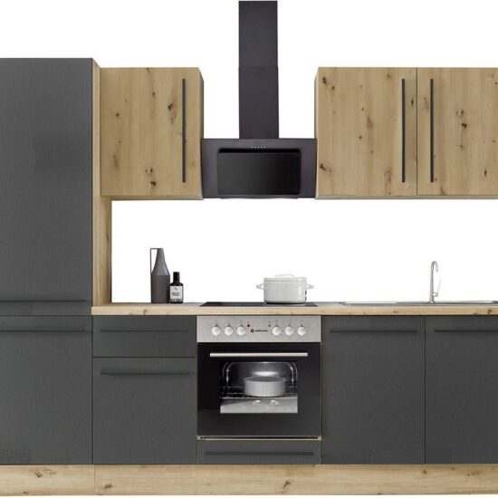 KOCHSTATION Küchenzeile KS-Florida mit 38mm starker Arbeitsplatte, Breite 270 cm, wahlweise mit E-Geräten, Soft-Close-Funktion – Bild 6