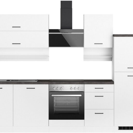 KOCHSTATION Küchenzeile KS-Frieda Breite 280 cm, wahlweise mit E-Geräten, mit 38mm starker Arbeitsplatte – Bild 1