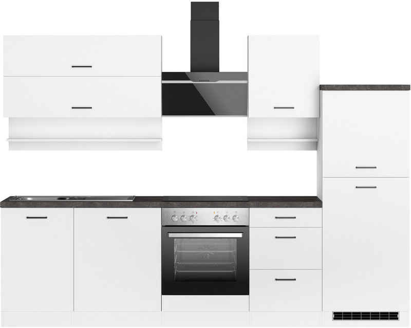 KOCHSTATION Küchenzeile KS-Frieda Breite 280 cm, wahlweise mit E-Geräten, mit 38mm starker Arbeitsplatte – Bild 1
