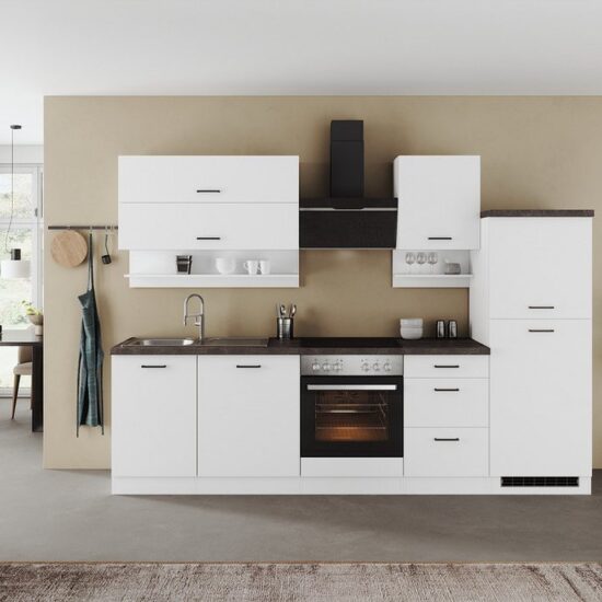 KOCHSTATION Küchenzeile KS-Frieda Breite 280 cm, wahlweise mit E-Geräten, mit 38mm starker Arbeitsplatte – Bild 2