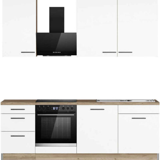KOCHSTATION Küchenzeile KS-Frieda Breite 220 cm, wahlweise mit E-Geräten, mit 38mm starker Arbeitsplatte – Bild 2