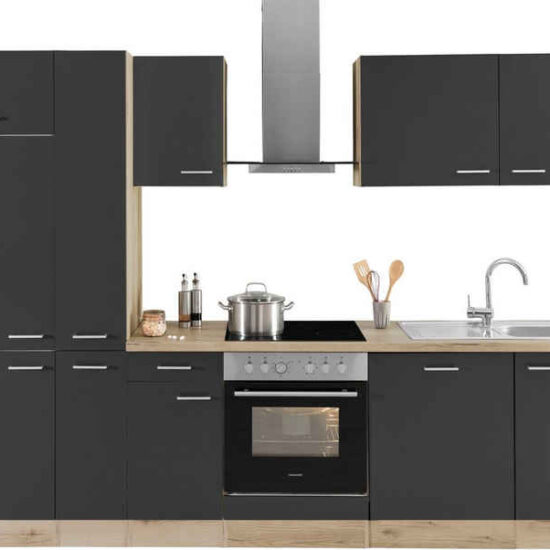 KOCHSTATION Küchenzeile KS-Frieda Breite 220 cm, wahlweise mit E-Geräten, mit 38mm starker Arbeitsplatte – Bild 2