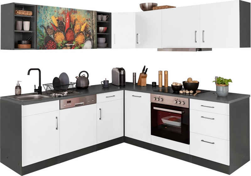 KOCHSTATION Küchenzeile KS-Frieda Breite 220 cm, wahlweise mit E-Geräten, mit 38mm starker Arbeitsplatte – Bild 4