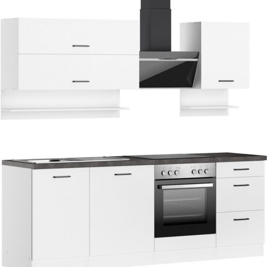 KOCHSTATION Küchenzeile KS-Frieda Breite 220 cm, wahlweise mit E-Geräten, mit 38mm starker Arbeitsplatte – Bild 7