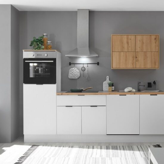KOCHSTATION Küchenzeile KS-Georgia, mit 38mm starker Arbeitsplatte, Breite 260 cm, wahlweise mit E-Geräten und Kühlschrank – Bild 2